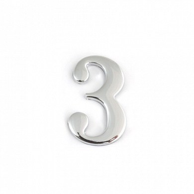 Цифра дверная Apecs DN-01-3-Z-CR хром